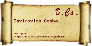 Davidovics Csaba névjegykártya