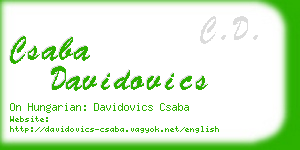 csaba davidovics business card